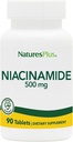 NaturesPlus Niacinamide - 500 mg, 90 tablečių - Didelio stiprumo vitamino B3 papildymas - Vegetaras, Gluten Free - 90 serveriai