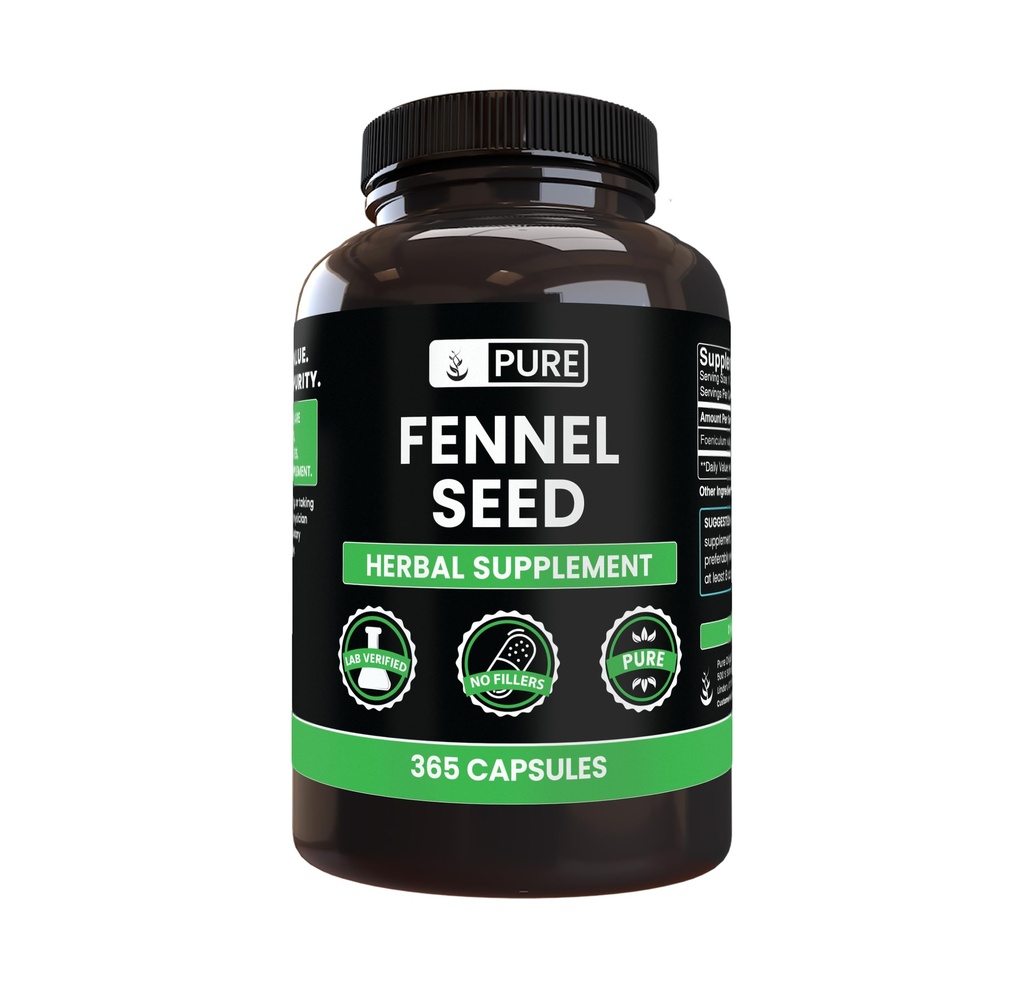 PURE ORIGINAL INGREDIENTS Fennel Seed (365 Capsules), No Magnesium or Rice Fillers, Always Pure, Lab Verified
