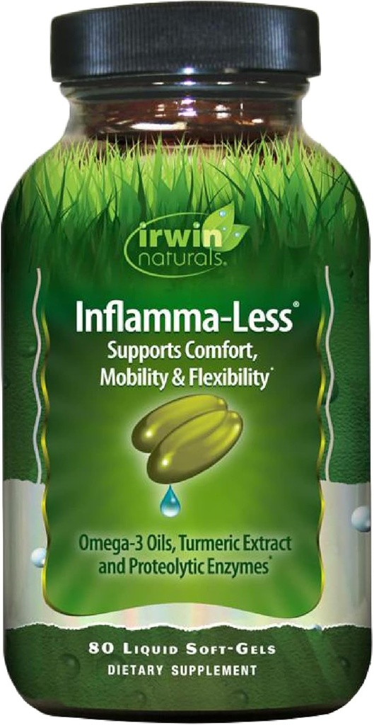 Irwin Naturals Inflamma-menej, podporuje útechu, mobilitu a flexibilitu, 80 Liquid Softgels
