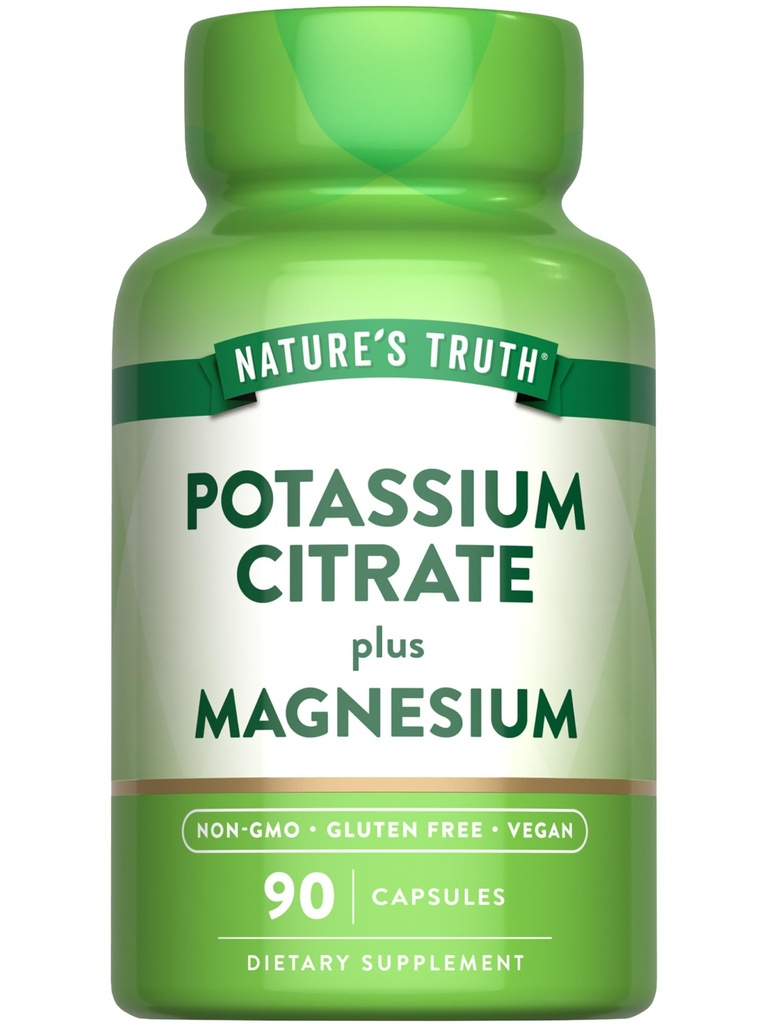 Nature's Truth Potassium Magnesium Citrate Capsules | 90 Count | Vegan, Non-GMO & Gluten Free Supplement