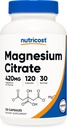 Nutricot Magnestium Citrate 420mg, 120 Vegie Capsules - 30 Phục vụ, Gluten Free, không dùngGMO