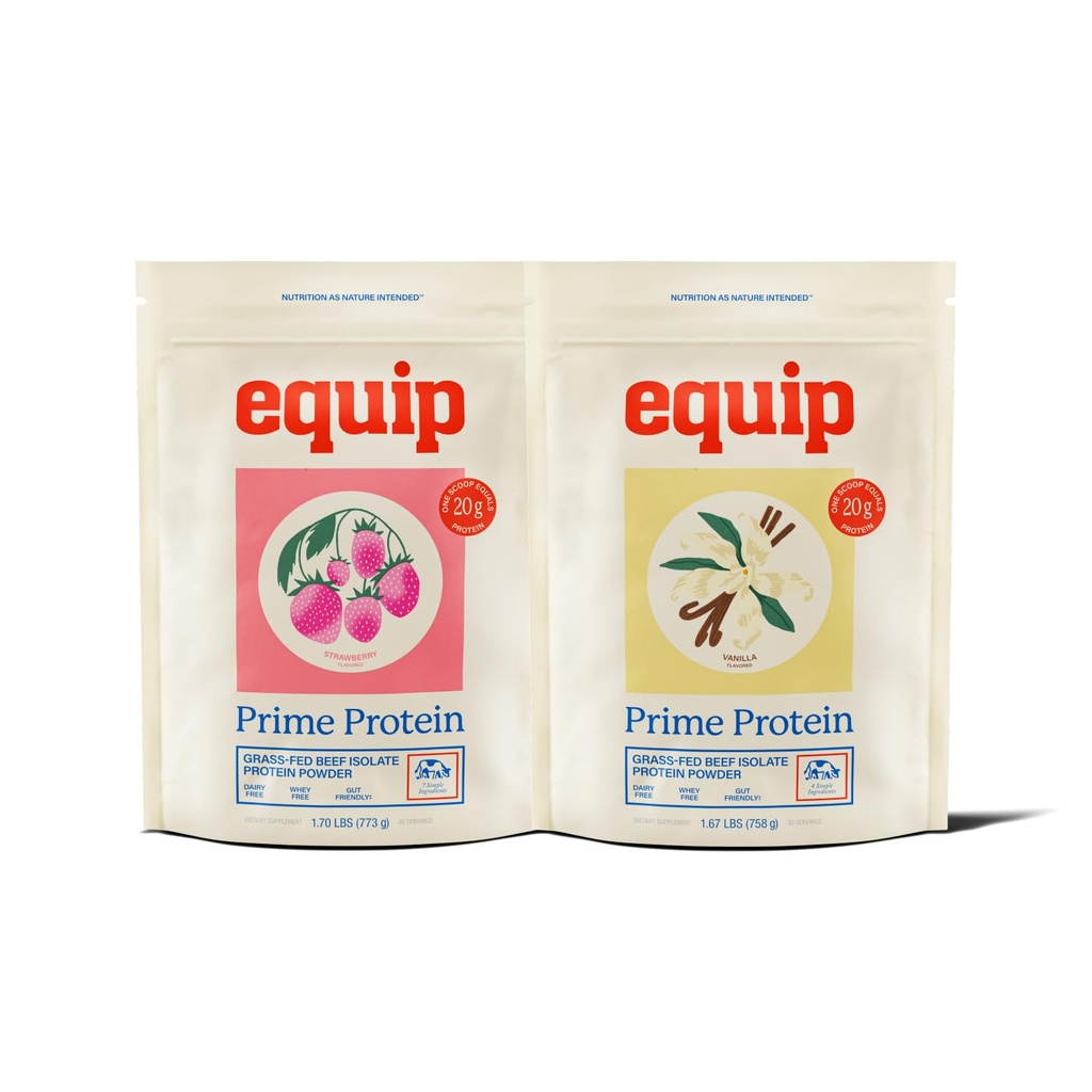 Equip Foods Prime Protein Powder Strawberry & Prime Protein Powder Vanilla