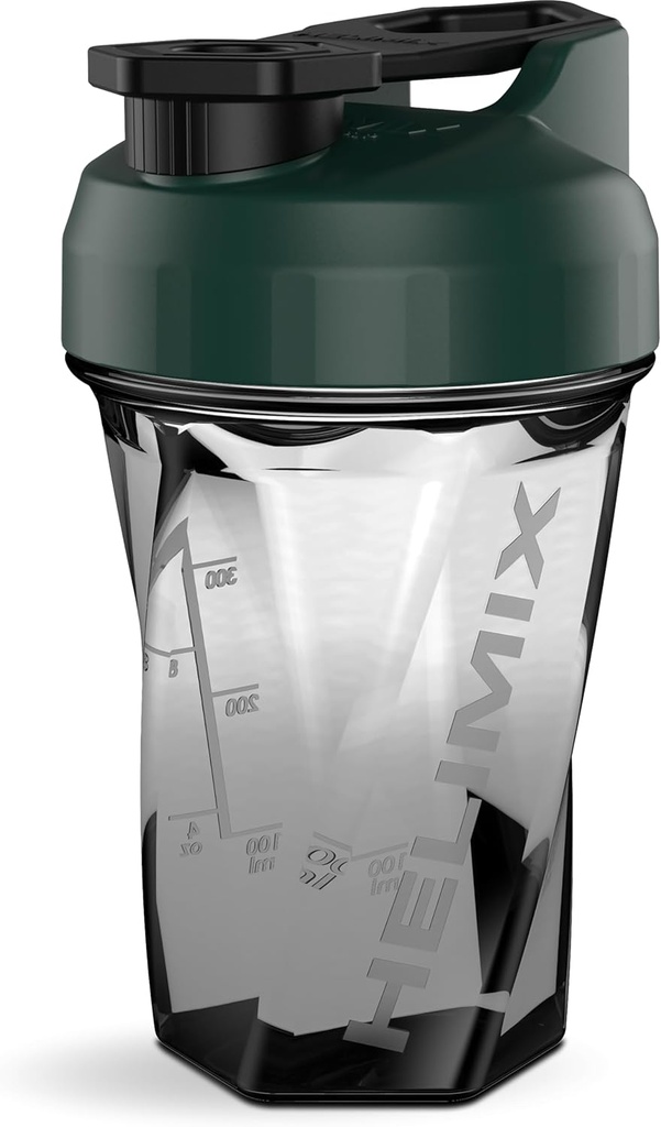 HELIMIX 1.5 Vortex Blender Shaker Bottle Holds Upto 20oz | No Blending Ball or Whisk | USA Made | Portable Pre Workout Protein Drink Shaker Cup | Mixes Cocktails Smoothies Shakes | Top Rack Safe