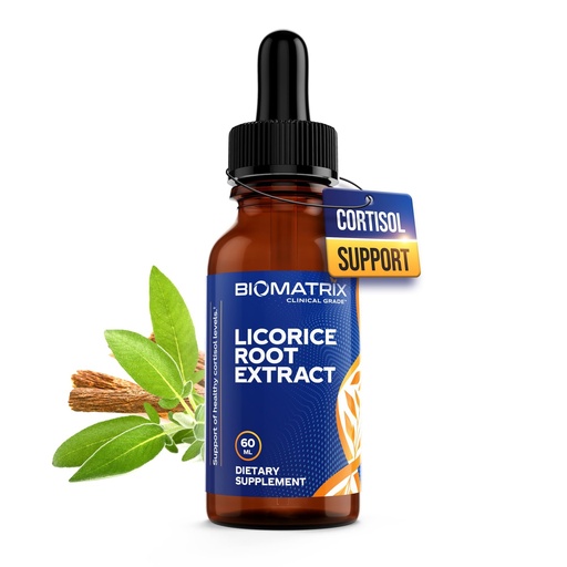 [BRSWIFL2AJ4ACHTC] BioMatrix Licorice Root Extract for Cortisol & Adrenal Support, 0.87 mg Glycyrrhizin per Drop, Clinical-Grade Liquid Tincture, Adaptogen for Stress, HPA Axis Supplement, 1,200 Drops, 2 fl oz