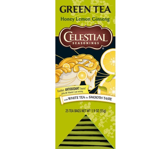 [BRSWIY3ROINWOD3C] Celestial Seasonings Green Tea, Honey Lemon Ginseng, 25 Count (Pack of 6)