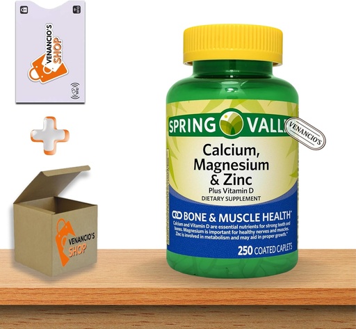 [BRSRAH37CEHQOCAZ] Calcium Magnesium Zinc with Vitamin D3 Caplets • Bone & Muscle Health • Immune Support • Dietary Supplement • 250 Count by Spring Valley Plus Venancio’s Shop Sticker