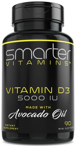 [BRSRMAIEAR5WM23G] Smarter Vitamin D3 5000 IU in Avocado Oil 125mcg - 90 Mini Softgels