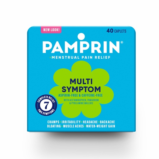 [BRSWIY35AR6G2HY5] Pamprin Multi-Symptom Formula, with Acetaminophen, Menstrual Period Symptoms Relief including Cramps, Pain, Bloating, and Irritability 40 Caplets