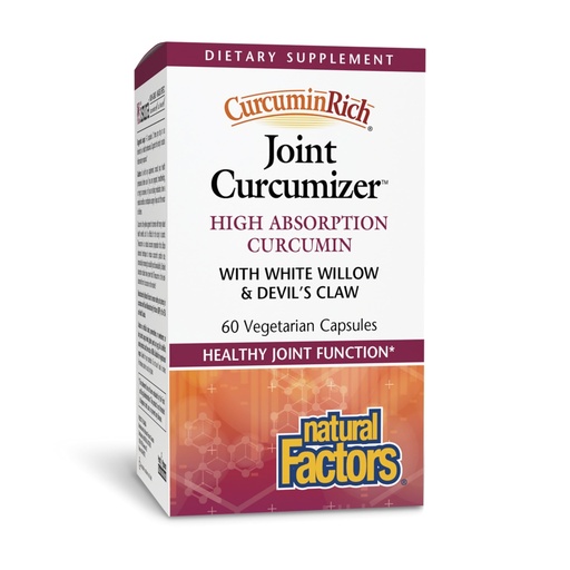 [BRSWKGATBQOBCYAV] CurcuminRich Joint Curcumizer by Natural Factors, Support Healthy Joints, Heart and Natural Inflammatory Response with White Willow, 60 capsules (30 servings)