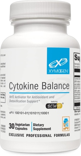 [BRSRMGQTCUGWKAYU] XYMOGEN Cytokine Balance - Antioxidant & Cellular Detox Support - 400 mg Turmeric Extract - Features Nrf2 Activators - Vegan & Non-GMO - 30 Capsules