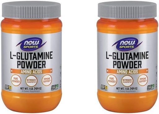 [BRSWICANAUHGGALK] NOW Foods L-Glutamine Pure Powder, 16 Ounce (Pack of 2)