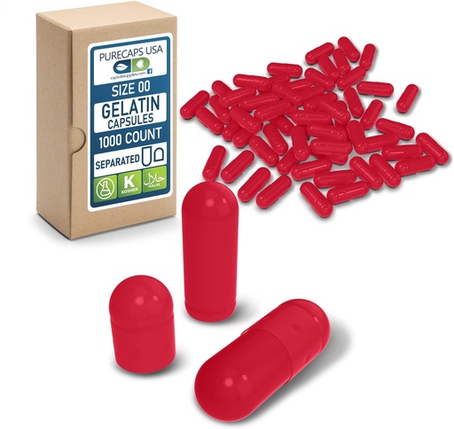 [BRSWGAA7O55WEGY4] PureCaps США - Empty Gelatin Capsules Розмір 00 ₽ 1,000 Окремі Таблетки Зберегти не-GMO Сертифіковані SLS, клейковина, консерватив безкоштовно
