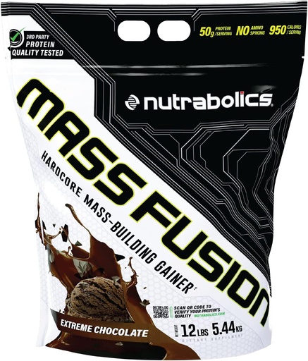 [BRSWGAADOAHAKD3V] Nutrabolics Mass Fusion (Extreme Chocolate, 12 Ib (29 Servings))
