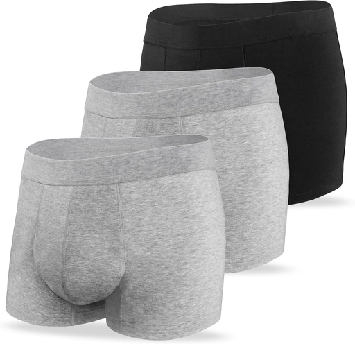 [BRSRAFA6O4OQ2CDK] Ropa interior para hombre Leak Proof High Absorbency 2.3 oz Control de vejiga Protección de orina Boxer Información Lavable Reutilizable 3 Pack (1 Black-2 Light Gray, M)