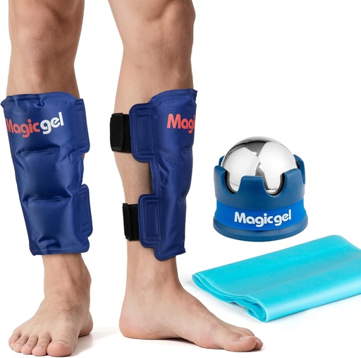 [BRSWKFIGBNYA22T4] Shin Splint Relief: Hot & Cold Packs, Cryoball & Stretch Bands for Shin Splints | Hot & Cold Therapy for Leg Pain Relief | by Magic Gel