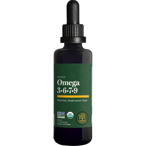 [BRSRMBQEDN6GAEI2] Global Healing Organic Omega 3 6 9 and 7 (Seaberry CO2 Extract) - Fish-Free, Non-GMO Omega 3 Supplement for Women & Men, Contains Perilla Seed & Flaxseed Oil - Fish Oil Alternative - 2 Fl Oz