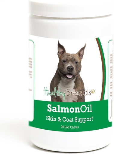 [BRSWGEICCF6WADLD] Hälsosamma raser amerikanska Staffordshire Terrier Salmon Oil Soft Chews 90 Count