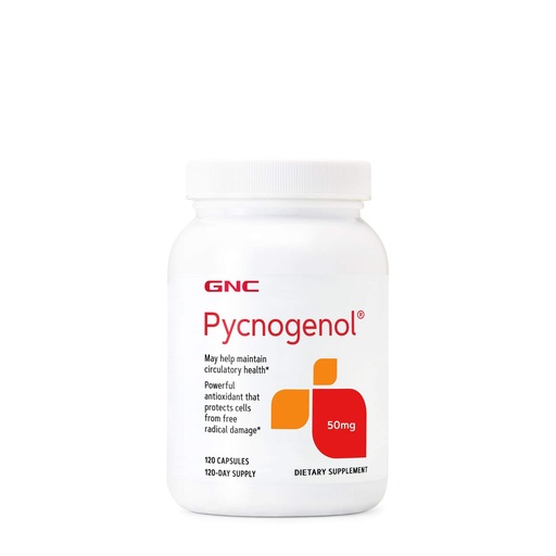 [BRSWIBAYC4CAY3DC] GNC Pycnogenol 50mg, Maintains Circulatory Health, 120 Capsules