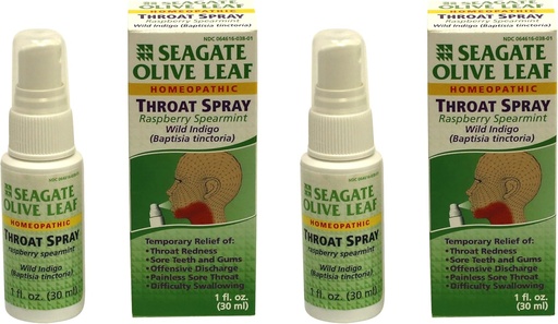 [BRSWIYD7OUMROH3I] Seagate Products Homeopatické Olive Leaf Throat Spray (Pack of 2) 1 Ounce Raspberry-Spearmin