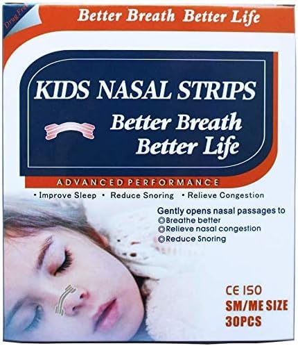 [BRSWGZICAUJQM3I3] JERN 30 Natural Drug-Free Kids Better Breath Nasal Strips for Nasal Congestion, Allergy, Cold, Flu, Sinus, Stuffy Nose, Snoring, Deviated Septum, Sleep Aid, Athletic Performance - Ages 5 and Above