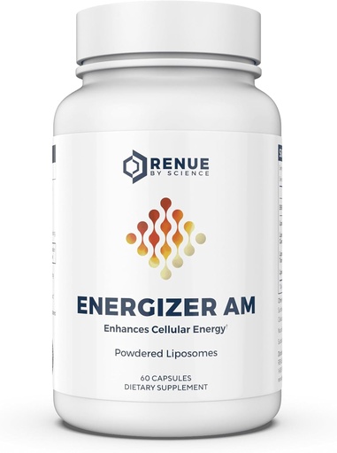 [BRSROCQTCACBEAY2] Renue By Science Energizer AM | Liposomal Resveratrol Hesperidin & Green Tea Supplement | 60 Capsules with Trans Resveratrol (65mg) Hesperidin (150mg) Green Tea Extract (35mg) - Non-GMO | Made in USA