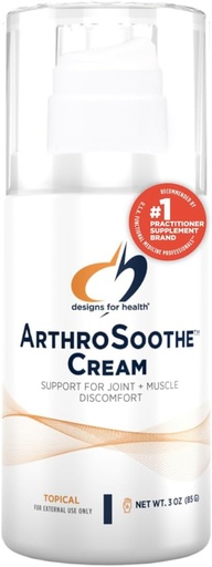 [BRSWIYQEB4GBMYD6] Designs for Health ArthroSoothe Cream - Muscle & Joint Support Topical Lotion - Features Hyaluronic Acid & Glucosamine - Made with Peppermint, Eucalyptus & Tea Tree Essential Oils - Non-GMO - 3 oz