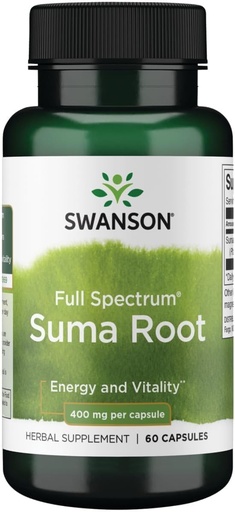 [BRSWK2QGCABROCL6] Swanson Full Spectrum Suma Root 400 Milligrams 60 Capsules