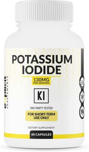 [BRSRMGQEPMJRQAYV] Potassium Iodide 130mg Dose - 30 Servings - Thyroid Support & Defense