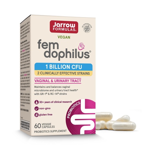 [BRSWKEDRAQDQ2F3C] Jarrow Formulas Fem-Dophilus Vaginal Probiotics 1 Billion CFU With 2 Science-Backed Strains, Dietary Supplement For Vaginal & Urinary Tract Support, 60 Capsules, 60 Day Supply, Shelf-Stable Probiotics