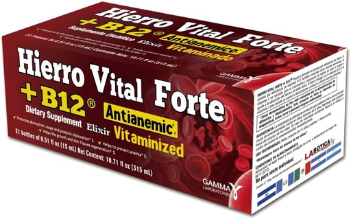 [BRSRAEIFBENQEETX] + B12 Dietary Supplement - Anti-Anemic, Vitaminized, främjar Absorption, användning och Proteins Elaboration, 21 flaskor (0,51 fl oz Varje)