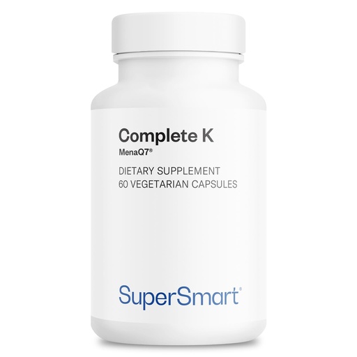 [BRSWGGATAUFAAFA4] Supersmart - Complete K - with K1, K2 (MK4 + MK7) - Full Spectrum Vitamin K Supplement | Non-GMO & Gluten Free - 60 Vegetarian Capsules