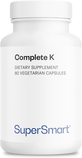 [BRSWGGATAUFAAFA4] Supersmart - Complete K - with K1, K2 (MK4 + MK7) - Full Spectrum Vitamin K Supplement | Non-GMO & Gluten Free - 60 Vegetarian Capsules