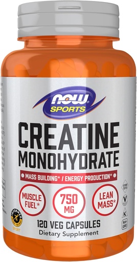 [BRSWIY3RBQEBAHDM] AHORA Foods Sports Nutrition, Creatine Monohydrate 750 mg, Mass Building*/Energy Production*, 120 Veg Capsules