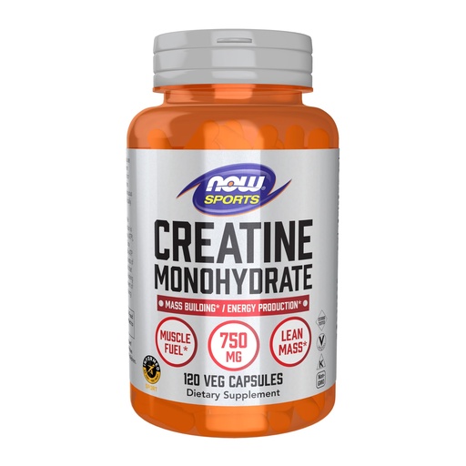 [BRSWIY3RBQEBAHDM] NOW Foods Sports Nutrition, Creatine Monohydrate 750 mg, Mass Building*/Energy Production*, 120 Veg Capsules