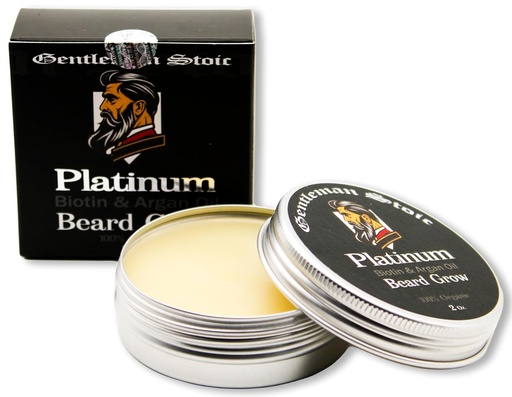 [BRSRAZIDOQGR4HLZ] Platinum Beard Grow– All Natural Beard Balm For Men - Biotin Enhanced Balm With Argan & Vitamin E Infused leave in beard conditioner for men – Vanilla Spice (2oz – Pack of 1)