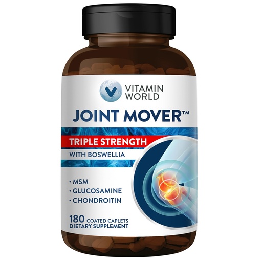 [BRSWGZT7OQAWECYZ] Vitamin World Triple Strength Joint Mover, Glucosamine Chondroitin with MSM Joint Support Supplement, Collagen & Boswellia Serrata Extract, Support Joint Strength, Comfort & Flexibility, 180 Caplets