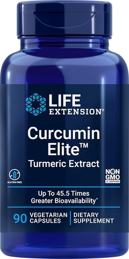 [BRSWYZTRBAOWECLF] Vida Extensão Curcumina Elite Turmeric Extract, 90 Veg Cápsulas