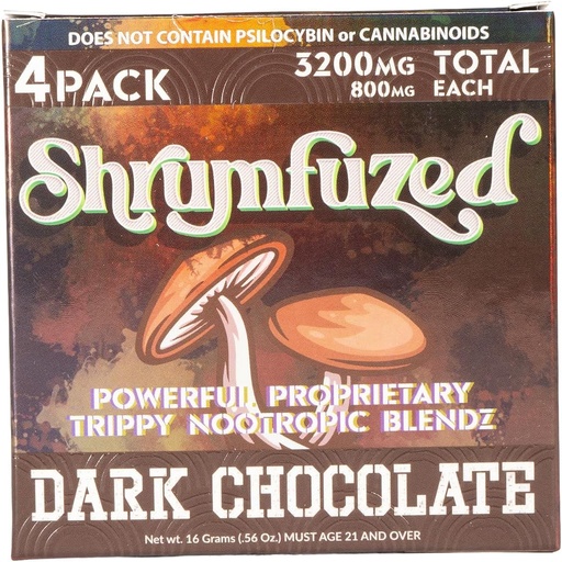 [BRSROCAEOFYRAYLG] Proprietary Nootropic Gummy 3200mg - Lion's Mane, Reishi, Chaga, and Cordycep Nootropic Tripee Mushroom Blend (4, Dark Chocolate)