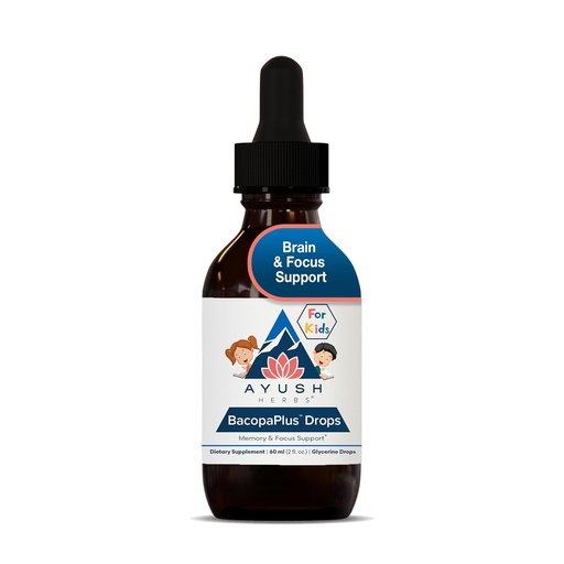 [BRSROGIQPN5B6CI4] Ayush Herbs BacopaPlus Drops for Kids - Kids Focus and Attention Supplement with Bacopa, Ashwagandha, Ginkgo, Support for Brain & Memory, Organic Ingredients - 2 Fl Oz (80 Servings)