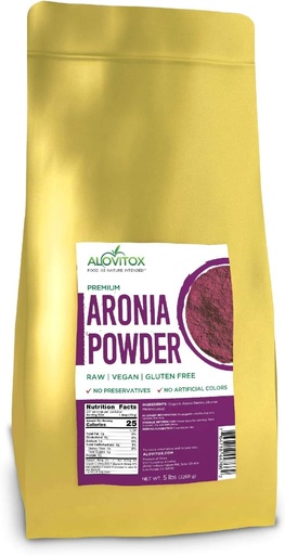 [BRSWGCD4BB6ROAAV] Aronia Juice Powder | Antioxidant Dense Superfood Naturally Containing Dietary Fiber, Vitamins A, K, C, and E, Calcium and Iron | RAW, Non-GMO, Gluten Free, Water Soluble RAW Aronia Juice Powder