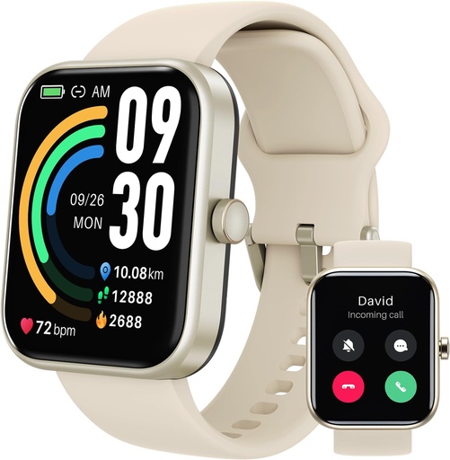 [BRSWGGIQOR6A2H3Z] TOZO 2025 New Upgraded Smart Watch for Men Women for iPhone&Android, 1.83" Fitness Tracker Bluetooth Call [Answer/Make], IP68 Waterproof Sleep Monitor, 100+ Sport Modes Gold
