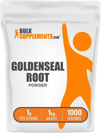 [BRSWGEABCUJWA3T3] BulkSupplements.com Goldenseal Powder - Herbal supplement, Sourced from Goldenseal Root - Vegan &apos; Gluten Free, 1g per Serving, 1kg (2.2 lbs) (Pack of 1)