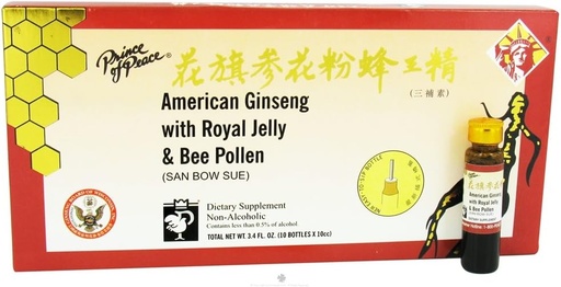 [BRSWIYQCPJ7QAHLE] Amer Ginseng with Royal Jelly Bee Pollen (10 Single Serving Bottles)