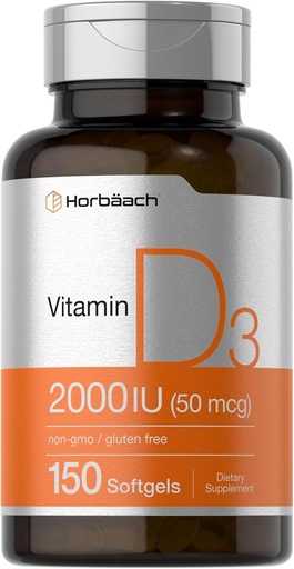 [BRSROFICCAPGCFL6] Horbaach Vitamin D3 2000IU Mehkužci 