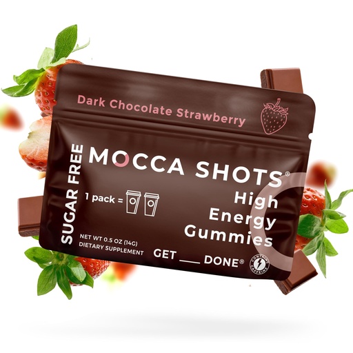 [BRSRAGIOPMJRMHI3] SGC Highest Concentration 100mg Caffeine per Gummy, 2 Gummies per Pack, 6-Pack Mocca Shots Sugar-Free Strawberry Plant-Based nootropic Instant Energy with Ginkgo biloba, Theobromine.