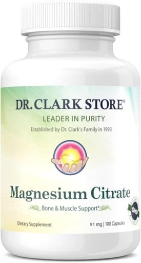 [BRSWI2YYAQGWEYLO] Dr. Clark Guard Magnesium Citrate –91mg, 100 Capsules, รองรับการผลิตพลังงาน, Enzyme Office & Neptember System