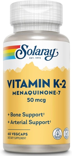 [BRSWKEAGCQDBCG3E] SOLARAY K-2 Mk-7 50 Mcg VCapsules | 60 Count