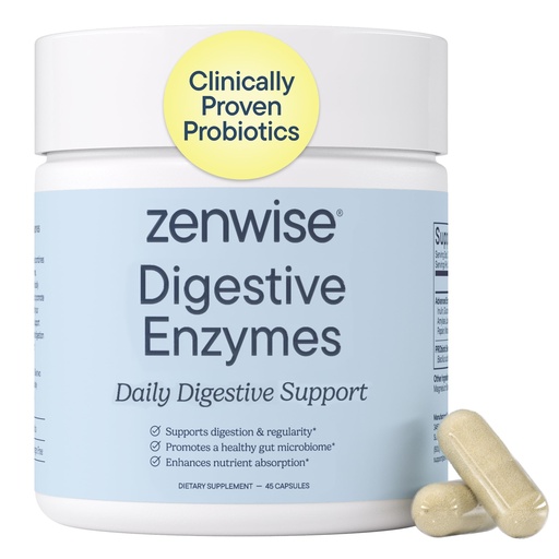 [BRSROHYEBV7QGEY3] Zenwise Health Digestive Enzymes with Bromelain & Papaya - Multi Enzymes Digestion Supplement with Probiotics & Prebiotics for Gut Health, Gas & Bloating Relief - Men & Women - 45 Vegetarian Capsules
