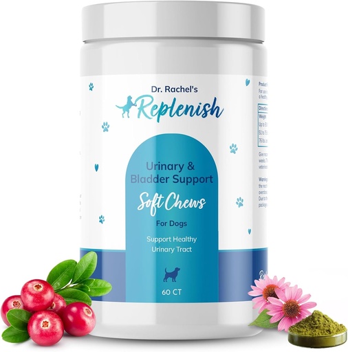 [BRSROHAYOYJRGEIU] Replenish Urinary Tract Chews for Dogs - Cranberry Extract Chews - Dog UTI Treatment - Immune System Boost - Dog Urinary Health Chews for Senior Dogs - Bladder Support Chews - 60 Counts