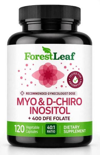 [BRSWYEAPOV4AOAI6] Myo-Inositol & D-Chiro Inositol Supplement for Women's Health | Fertility Supplements Women | Inositol 40:1 Ratio Support Ovarian Function & Healthy Hormone Balance Women | 2050mg | 120 Powder Caps